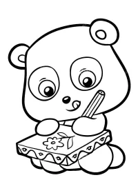 Fișă cu ursul panda de colorat p38