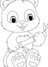 Fișă cu ursul panda de colorat p42