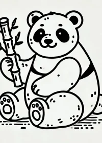 Fișă cu ursul panda de colorat p9