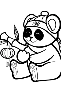 Fișă cu ursul panda de colorat p46