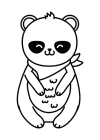 Fișă cu ursul panda de colorat p48