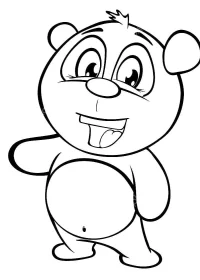 Fișă cu ursul panda de colorat p49