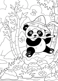 Fișă cu ursul panda de colorat p51