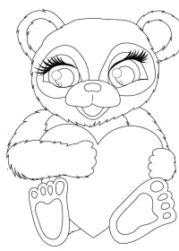 Fișă cu ursul panda de colorat p52