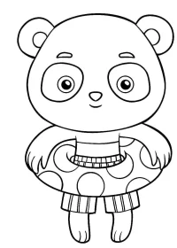 Fișă cu ursul panda de colorat p54