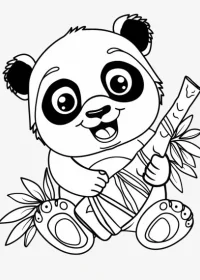 Fișă cu ursul panda de colorat p10