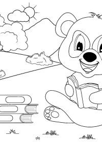 Fișă cu ursul panda de colorat p55