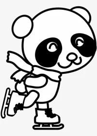 Fișă cu ursul panda de colorat p58