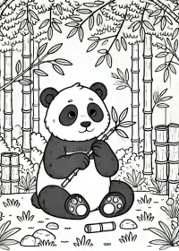 Fișă cu ursul panda de colorat p11