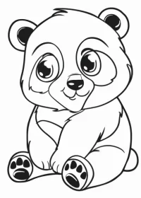 Fișă cu ursul panda de colorat p13