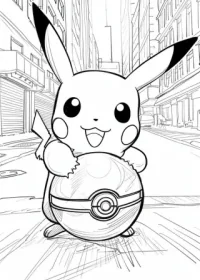 Pikachu de colorat