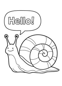 Fișă cu melc de colorat p19