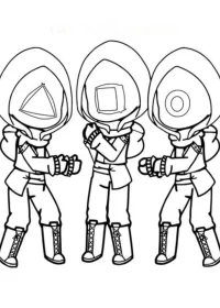 Fișă cu Squid Game de colorat p15