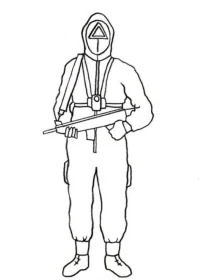 Fișă cu Squid Game de colorat p9