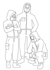 Fișă cu Squid Game de colorat p4