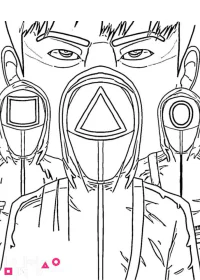 Fișă cu Squid Game de colorat p5