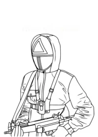 Fișă cu Squid Game de colorat p2