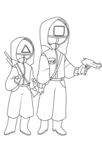 Fișă cu Squid Game de colorat p11