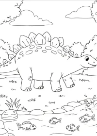 Fișă cu dinozaur de colorat p14