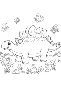 Fișă cu dinozaur de colorat p15