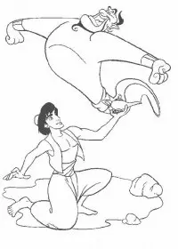 Fisă de colorat cu Aladin de colorat p03