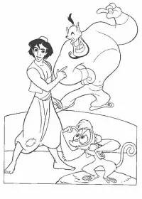 Fisă de colorat cu Aladin de colorat p04