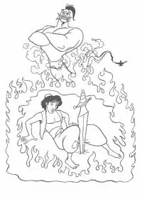 Fisă de colorat cu Aladin de colorat p05