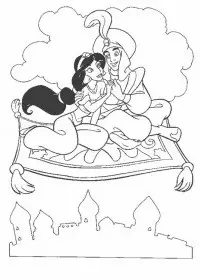 Fisă de colorat cu Aladin de colorat p06