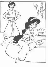 Fisă de colorat cu Aladin de colorat p07