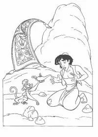Fisă de colorat cu Aladin de colorat p12