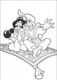 Fisă de colorat cu Aladin de colorat p54