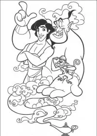 Fisă de colorat cu Aladin de colorat p59
