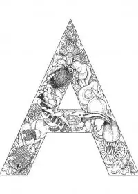 Fisă de colorat cu Alfabetul cu animale de colorat p01