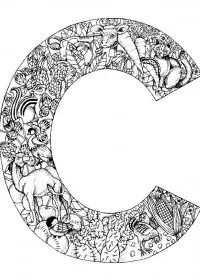 Fisă de colorat cu Alfabetul cu animale de colorat p03