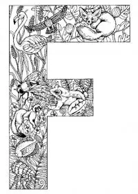 Fisă de colorat cu Alfabetul cu animale de colorat p06