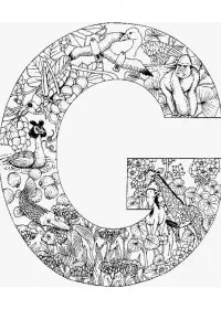 Fisă de colorat cu Alfabetul cu animale de colorat p07