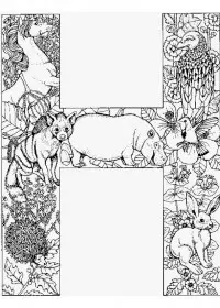 Fisă de colorat cu Alfabetul cu animale de colorat p08