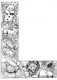 Fisă de colorat cu Alfabetul cu animale de colorat p12