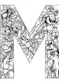 Fisă de colorat cu Alfabetul cu animale de colorat p13