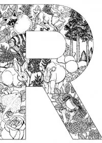 Fisă de colorat cu Alfabetul cu animale de colorat p18