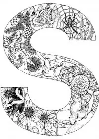 Fisă de colorat cu Alfabetul cu animale de colorat p19