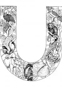 Fisă de colorat cu Alfabetul cu animale de colorat p21