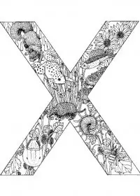 Fisă de colorat cu Alfabetul cu animale de colorat p24