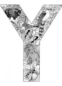 Fisă de colorat cu Alfabetul cu animale de colorat p25