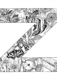 Fisă de colorat cu Alfabetul cu animale de colorat p26