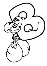 Fisă de colorat cu Alfabetul cu diddle de colorat p02