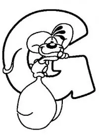 Fisă de colorat cu Alfabetul cu diddle de colorat p07