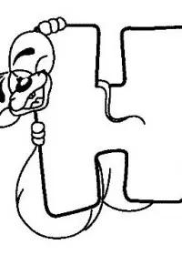 Fisă de colorat cu Alfabetul cu diddle de colorat p08