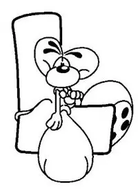 Fisă de colorat cu Alfabetul cu diddle de colorat p12