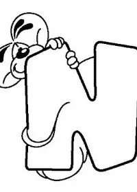 Fisă de colorat cu Alfabetul cu diddle de colorat p14